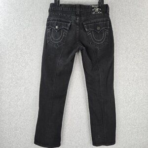 True Religion Jeans Mens 32x32 Black Ricky Relaxed Straight Flap Pocket Pants
